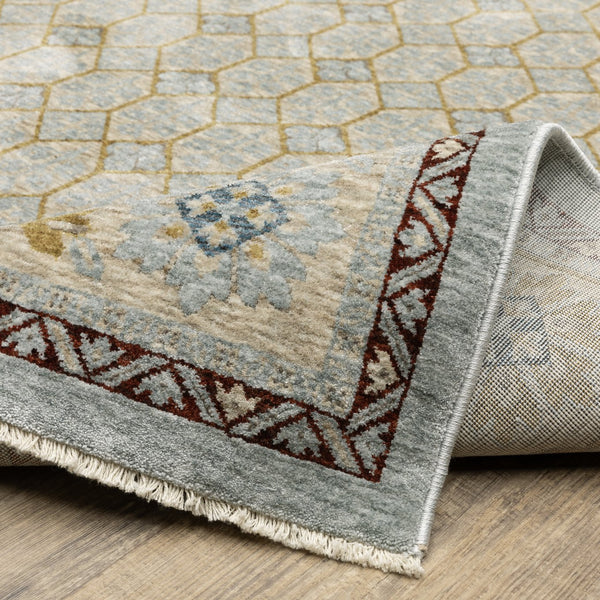 Oriental Weavers Capella Indoor Area Rug – Soft, Multi-level Texture For Modern And Traditional Home Décor Styles Pale Blue,Gold Polyester Ccap02240340st