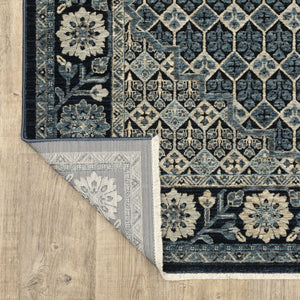 Oriental Weavers Capella High-density Indoor Area Rug - Soft Space-dyed Polyester With Modern Geometric Design Deep Blue,Ivory Polyester Ccap03240340st