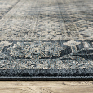 Oriental Weavers Capella High-density Indoor Area Rug - Soft Space-dyed Polyester With Modern Geometric Design Deep Blue,Ivory Polyester Ccap03240340st