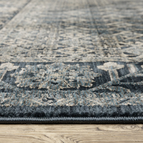 Oriental Weavers Capella High-density Indoor Area Rug - Soft Space-dyed Polyester With Modern Geometric Design Deep Blue,Ivory Polyester Ccap03240340st