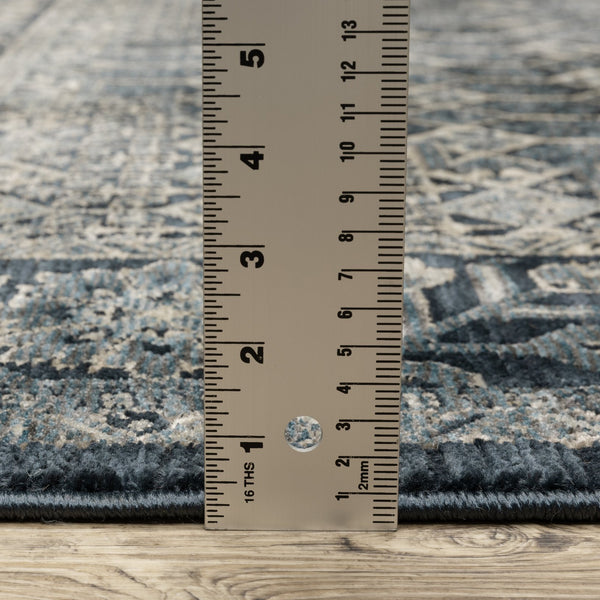 Oriental Weavers Capella High-density Indoor Area Rug - Soft Space-dyed Polyester With Modern Geometric Design Deep Blue,Ivory Polyester Ccap03240340st