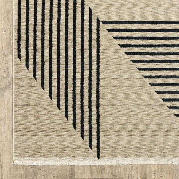 Oriental Weavers Capella High-density Polyester Indoor Area Rug - Soft, Textured Design For Modern And Traditional Spaces Beige,Deep Navy Polyester Ccap04200296st