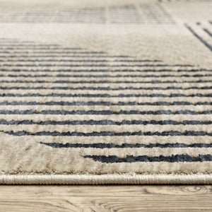Oriental Weavers Capella High-density Polyester Indoor Area Rug - Soft, Textured Design For Modern And Traditional Spaces Beige,Deep Navy Polyester Ccap04200296st