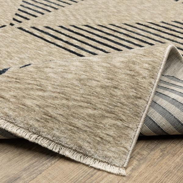 Oriental Weavers Capella High-density Polyester Indoor Area Rug - Soft, Textured Design For Modern And Traditional Spaces Beige,Deep Navy Polyester Ccap04200296st
