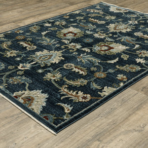 Oriental Weavers Capella Indoor Area Rug - Luxurious Softness With Multi-level Texture And Jewel-toned Elegance Navy Blue,Multi Polyester Ccap05200296st