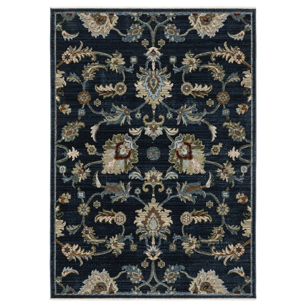Oriental Weavers Capella Indoor Area Rug - Luxurious Softness With Multi-level Texture And Jewel-toned Elegance Navy Blue,Multi Polyester Ccap05200296st