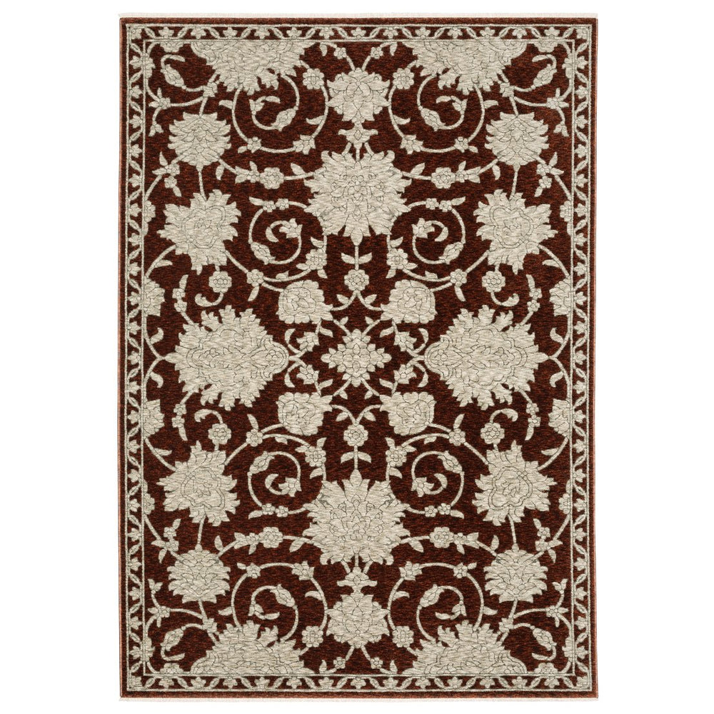 Oriental Weavers Capella Indoor Area Rug - Luxurious Softness, Versatile Designs, And Eye-catching Jewel Tones Rust Red,Beige Polyester Ccap08300394st