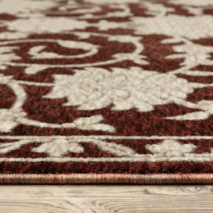 Oriental Weavers Capella Indoor Area Rug - Luxurious Softness, Versatile Designs, And Eye-catching Jewel Tones Rust Red,Beige Polyester Ccap08300394st