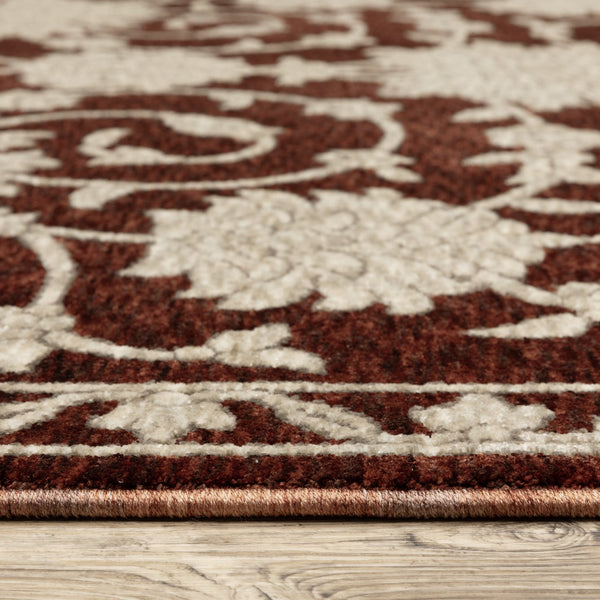 Oriental Weavers Capella Indoor Area Rug - Luxurious Softness, Versatile Designs, And Eye-catching Jewel Tones Rust Red,Beige Polyester Ccap08300394st