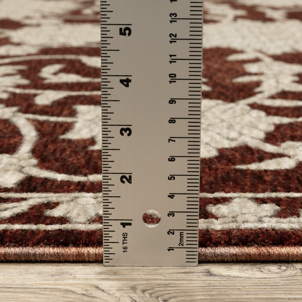 Oriental Weavers Capella Indoor Area Rug - Luxurious Softness, Versatile Designs, And Eye-catching Jewel Tones Rust Red,Beige Polyester Ccap08300394st