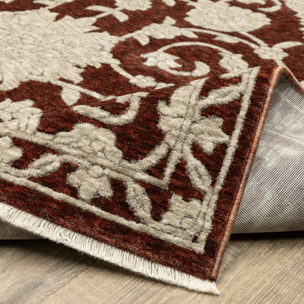 Oriental Weavers Capella Indoor Area Rug - Luxurious Softness, Versatile Designs, And Eye-catching Jewel Tones Rust Red,Beige Polyester Ccap08300394st