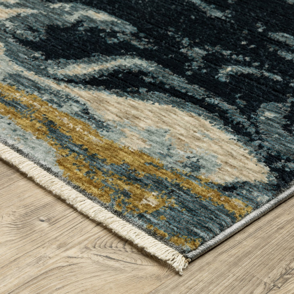 Oriental Weavers Capella Indoor Area Rug - Luxurious Soft Polyester, Multi-level Textures For Modern & Traditional Spaces Navy Blue,Teal Polyester Ccap10200296st