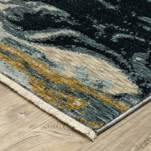 Oriental Weavers Capella Indoor Area Rug - Luxurious Soft Polyester, Multi-level Textures For Modern & Traditional Spaces Navy Blue,Teal Polyester Ccap10200296st