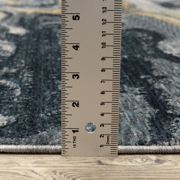 Oriental Weavers Capella Indoor Area Rug - Luxurious Soft Polyester, Multi-level Textures For Modern & Traditional Spaces Navy Blue,Teal Polyester Ccap10200296st