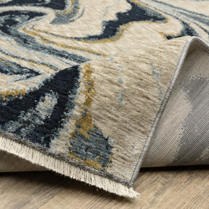 Oriental Weavers Capella Indoor Area Rug - Luxurious Soft Polyester, Multi-level Textures For Modern & Traditional Spaces Navy Blue,Teal Polyester Ccap10200296st