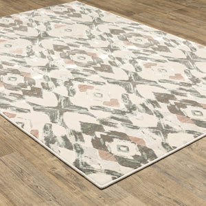 Oriental Weavers Capistrano Indoor Area Rug - Soft Touch Power Loomed Design With Cool Neutrals And Pastels Ivory,Pink Polypropylene C534a1117165st