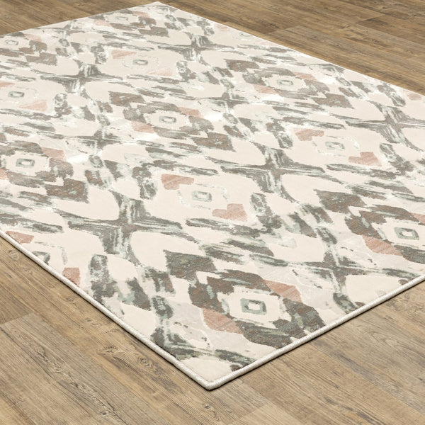 Oriental Weavers Capistrano Indoor Area Rug - Soft Touch Power Loomed Design With Cool Neutrals And Pastels Ivory,Pink Polypropylene C534a1117165st