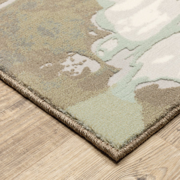 Oriental Weavers Capistrano Indoor Area Rug - Power Loomed Soft Polypropylene & Polyester For Modern Elegance Ivory,Green Polypropylene C539c1117165st