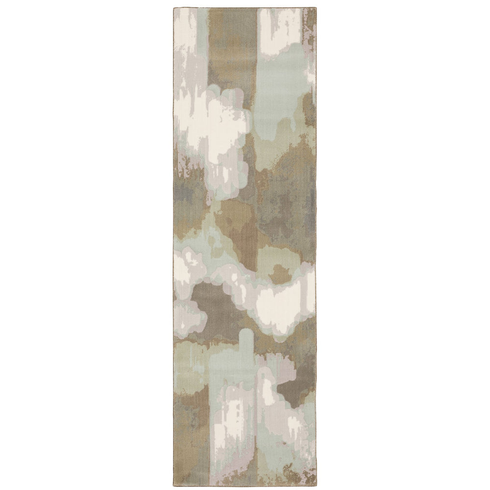 Oriental Weavers Capistrano Indoor Area Rug - Power Loomed Soft Polypropylene & Polyester For Modern Elegance Ivory,Green Polypropylene C539c1068230st