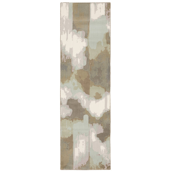 Oriental Weavers Capistrano Indoor Area Rug - Power Loomed Soft Polypropylene & Polyester For Modern Elegance Ivory,Green Polypropylene C539c1068230st