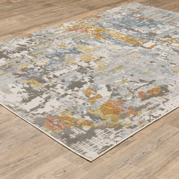 Oriental Weavers Caravan Luxurious Soft Indoor Area Rug - Stunning Nature-inspired Patterns In Rich, Vibrant Colors Grey,Blue Polyester C1340w100153st