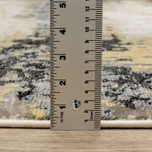 Oriental Weavers Caravan Luxurious Soft Indoor Area Rug – Textured Warm Copper & Deep Indigo Design For Your Home Grey,Gold Polyester C2061x100153st