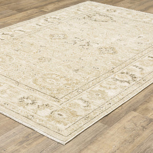 Oriental Weavers Caroline Vintage Botanical Polyester Area Rug Cut Loop Pile with Fringe for Living Rooms 9'10"x12'10" CCRL03300390ST