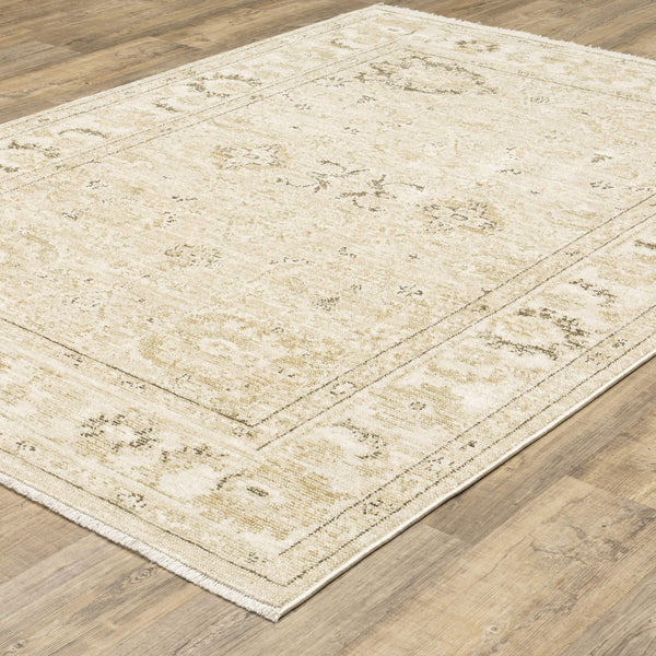 Oriental Weavers Caroline Vintage Botanical Polyester Area Rug Cut Loop Pile with Fringe for Living Rooms 9'10"x12'10" CCRL03300390ST