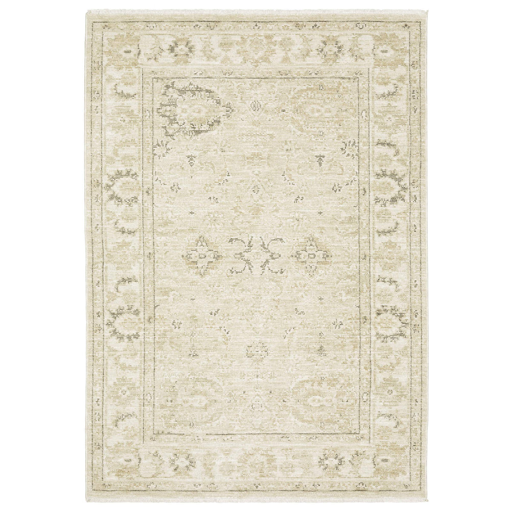 Oriental Weavers Caroline Vintage Botanical Polyester Area Rug Cut Loop Pile with Fringe for Living Rooms 9'10"x12'10" CCRL03300390ST