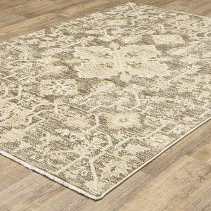 Oriental Weavers Caroline Botanical Cut Loop Polyester Area Rug with Vintage Fringe for Farmhouse Living Rooms 2'9"x5' CCRL04080152ST
