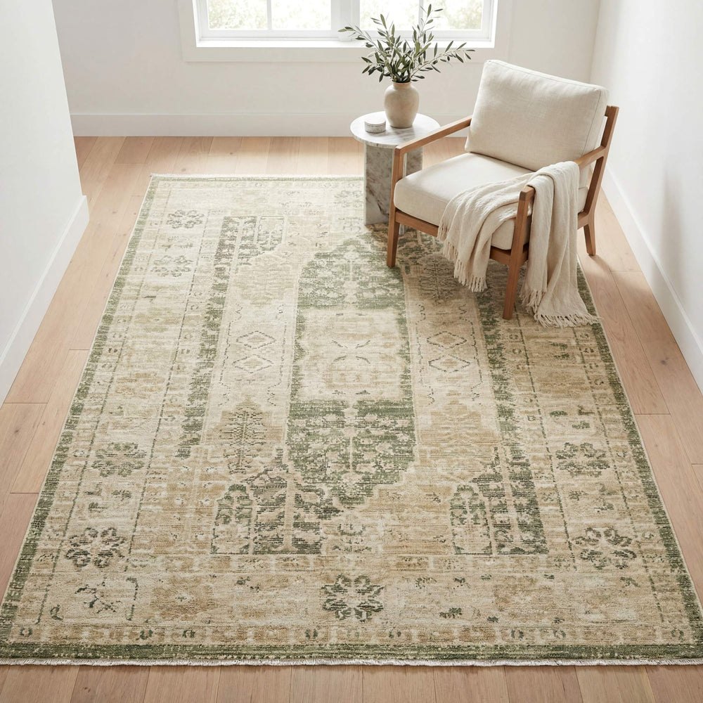 Oriental Weavers Caroline Botanical Global Area Rug Cut Loop Polyester Pile Vintage Farmhouse Living Room 9'10"x12'10" CCRL06300390ST