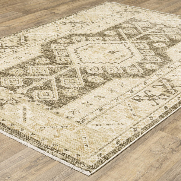 Oriental Weavers Caroline Vintage Botanical Polyester Area Rug Cut Loop Pile Fringe Farmhouse Living Room 5'3"x7'6" CCRL07160230ST