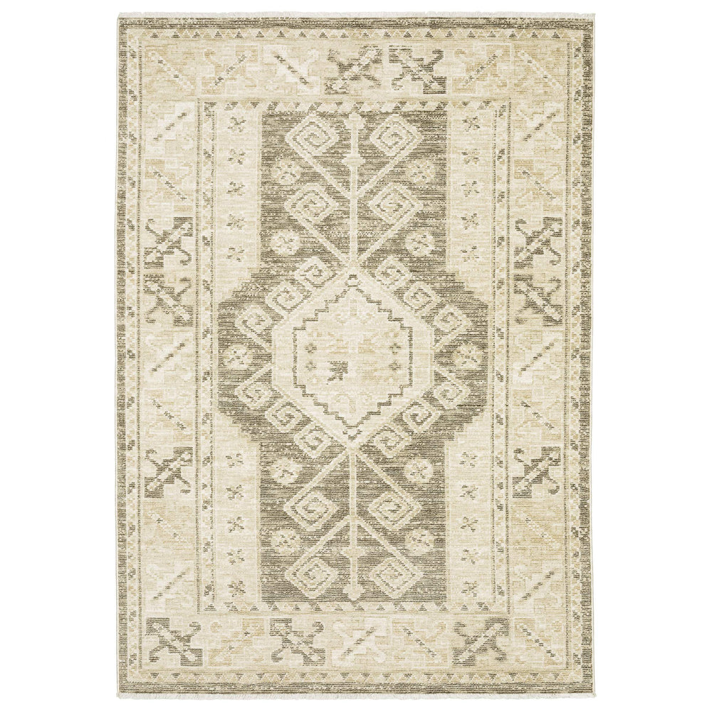 Oriental Weavers Caroline Vintage Botanical Polyester Area Rug Cut Loop Pile Fringe Farmhouse Living Room 5'3"x7'6" CCRL07160230ST