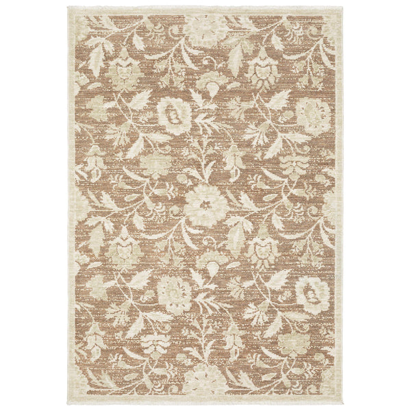 Oriental Weavers Caroline Vintage Botanical Runner Rug Cut Loop Polyester Pile Artisan Fringe Detail CCRL08068230ST