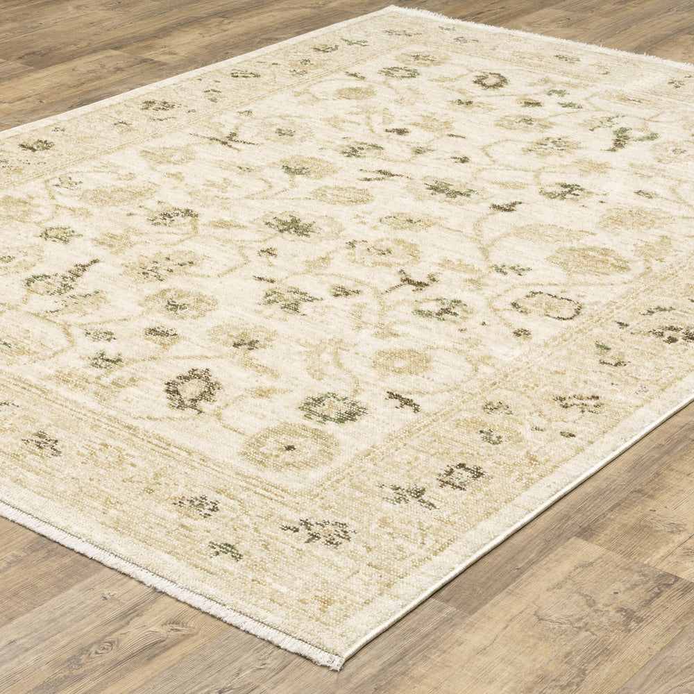 Oriental Weavers Caroline Vintage Botanical Polyester Area Rug with Cut Loop Pile and Artisan Fringe Detail 9'10"x12'10" CCRL09300390ST