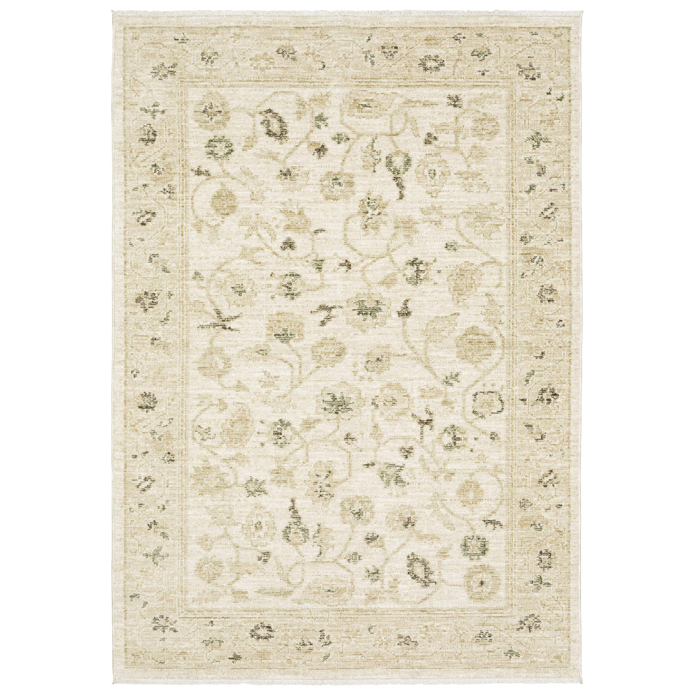 Oriental Weavers Caroline Vintage Botanical Polyester Area Rug with Cut Loop Pile and Artisan Fringe Detail 2'9"x5' CCRL09080152ST