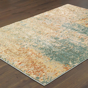Oriental Weavers Carson Indoor Area Rug - Soft High-pile Design With Modern Patterns And Muted Color Palette For Home Blue,Orange Polypropylene C9654b160220st