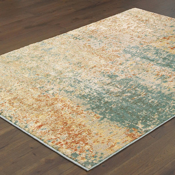 Oriental Weavers Carson Indoor Area Rug - Soft High-pile Design With Modern Patterns And Muted Color Palette For Home Blue,Orange Polypropylene C9654b160220st