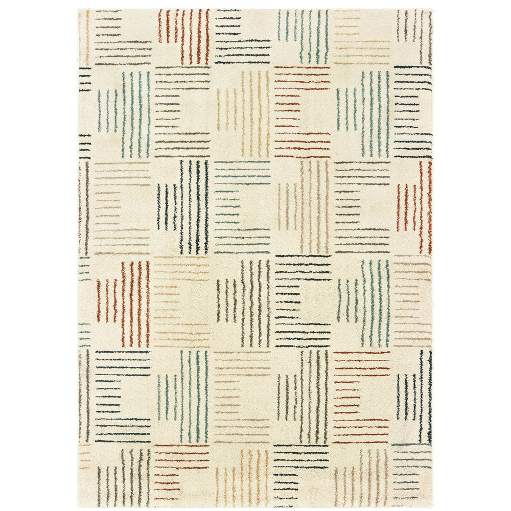 Oriental Weavers Carson Indoor Area Rug - Soft, Textured High-pile Design With Modern Patterns And Muted Colors Ivory,Multi Polypropylene C9663a160220st