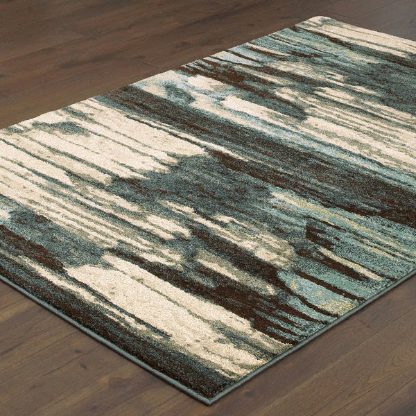 Oriental Weavers Carson Indoor Area Rug: Soft High-pile Design In Muted Colors For A Cozy, Modern Living Space Blue,Brown Polypropylene C9675a160220st