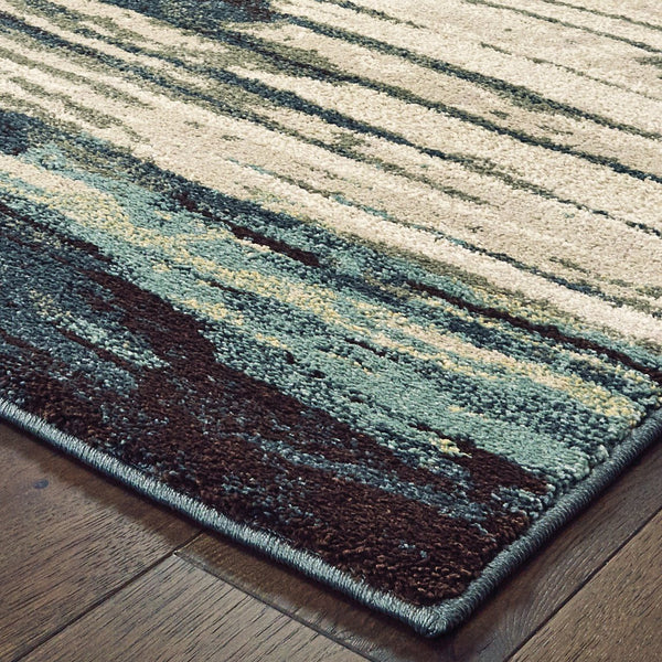 Oriental Weavers Carson Indoor Area Rug: Soft High-pile Design In Muted Colors For A Cozy, Modern Living Space Blue,Brown Polypropylene C9675a068230st