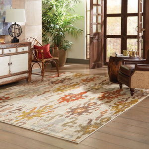 Oriental Weavers Casablanca Timeless Indoor Area Rug With Silky Feel And Durable Design For Modern And Traditional Spaces Ivory,Multi Nylon C4437a300390st