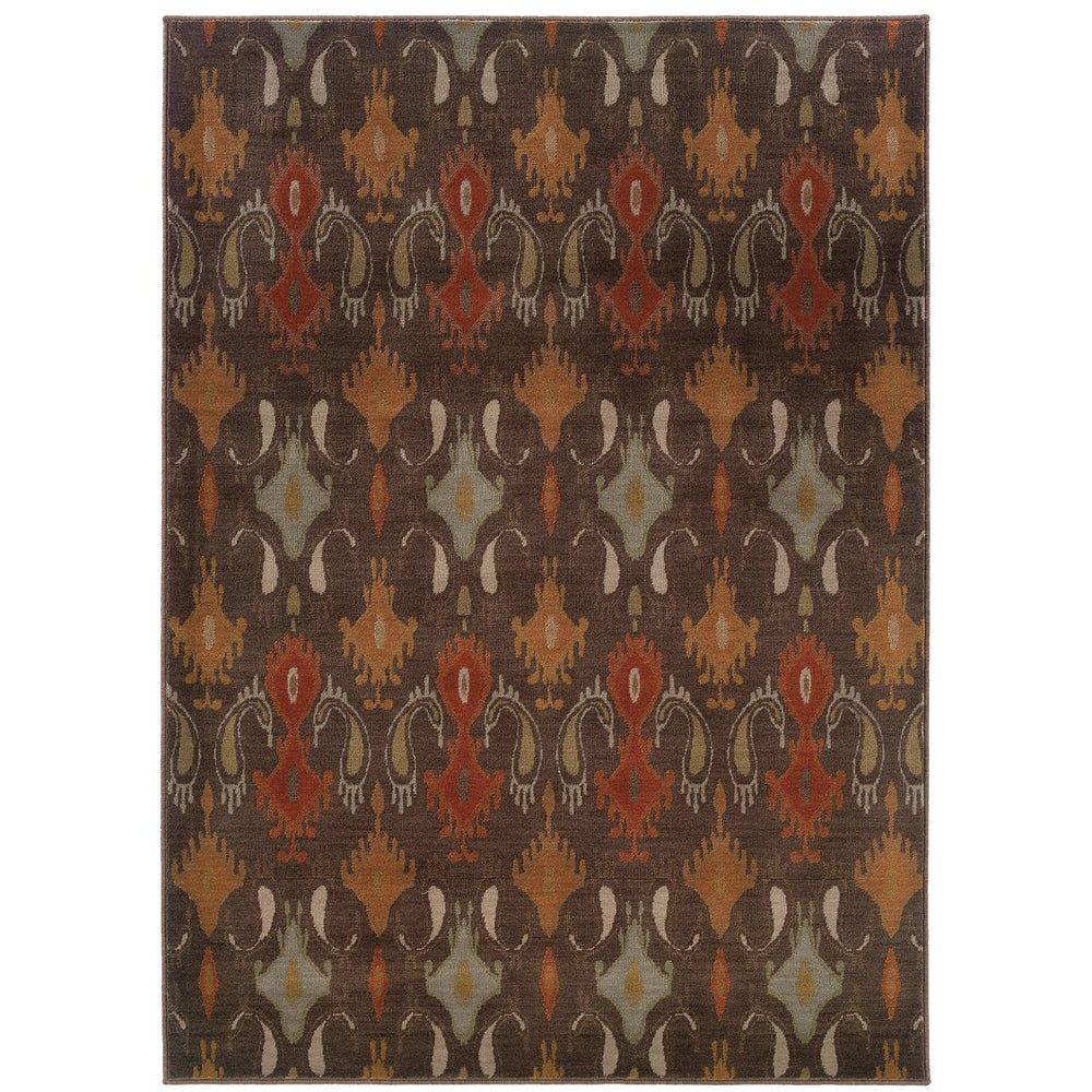 Oriental Weavers Casablanca Indoor Area Rug - Timeless Patterns, Silky Feel, Durable Blend, Modern Pastels & Neutrals Brown,Orange Nylon C4447a300390st