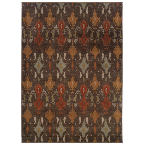 Oriental Weavers Casablanca Indoor Area Rug - Timeless Patterns, Silky Feel, Durable Blend, Modern Pastels & Neutrals Brown,Orange Nylon C4447a300390st