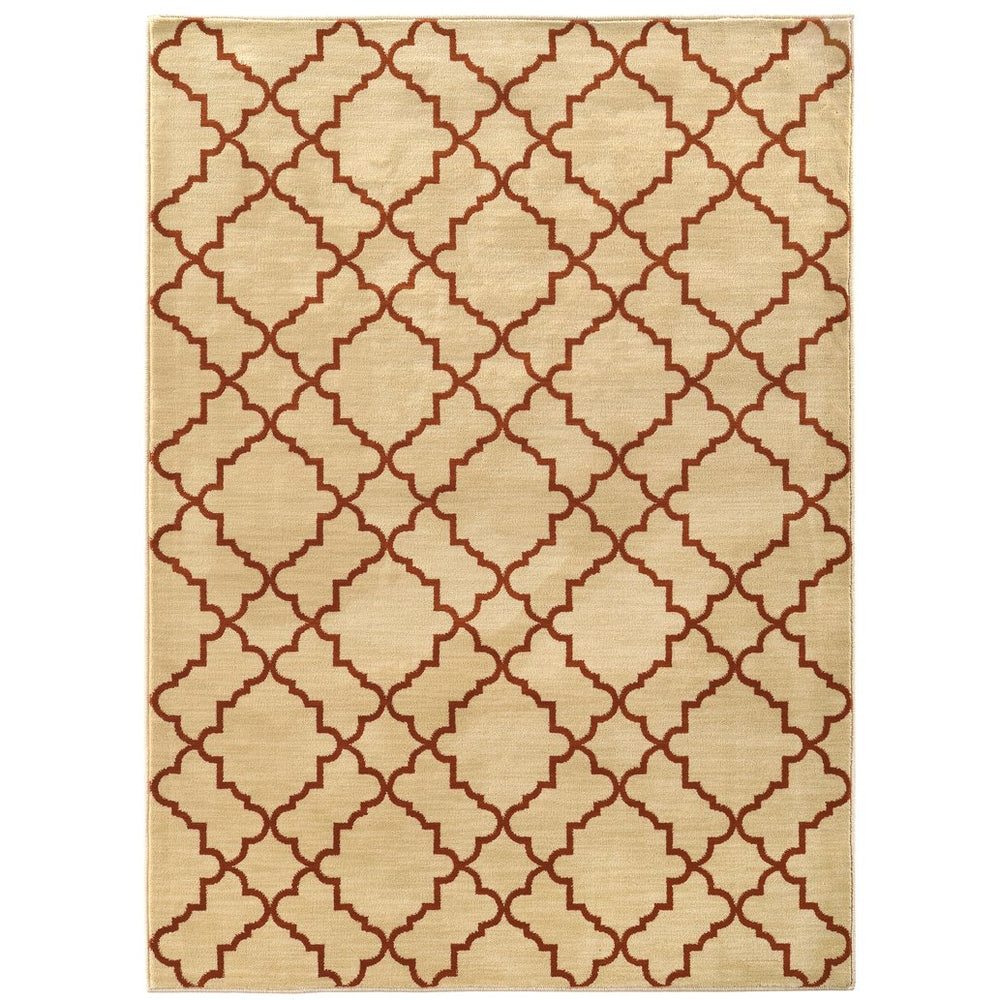 Oriental Weavers Casablanca Indoor Area Rug - Luxurious Space-dyed Nylon Blend With Timeless Patterns And Colors Beige,Rust Nylon C5178e300390st