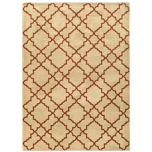 Oriental Weavers Casablanca Indoor Area Rug - Luxurious Space-dyed Nylon Blend With Timeless Patterns And Colors Beige,Rust Nylon C5178e300390st