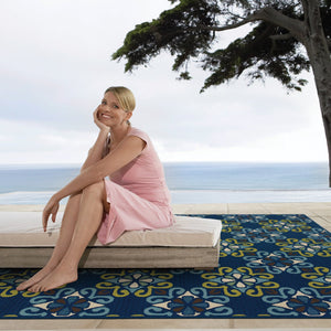 Oriental Weavers Caspian Indoor/Outdoor Area Rug Collection – Vibrant Indigo And Lime Green Patterns For Style Blue,Green Polypropylene C3331l240330st