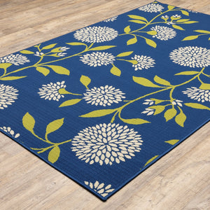 Oriental Weavers Caspian Striking Indoor/Outdoor Area Rug In Vibrant Indigo And Lime Green For Stylish Spaces Blue,Green Polypropylene C8327l055115st