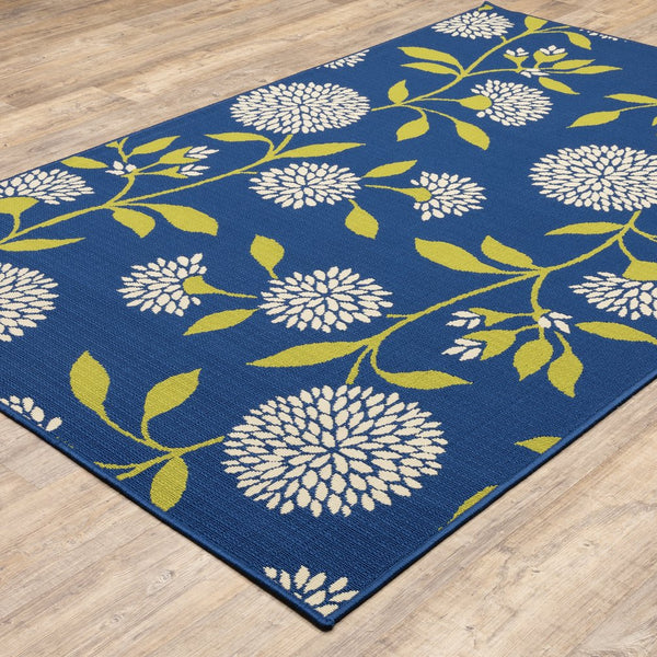 Oriental Weavers Caspian Striking Indoor/Outdoor Area Rug In Vibrant Indigo And Lime Green For Stylish Spaces Blue,Green Polypropylene C8327l055115st