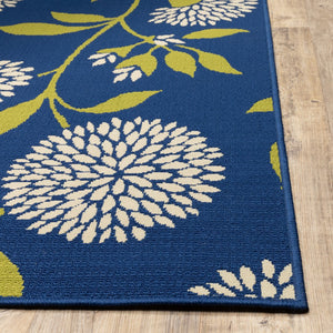 Oriental Weavers Caspian Striking Indoor/Outdoor Area Rug In Vibrant Indigo And Lime Green For Stylish Spaces Blue,Green Polypropylene C8327l055115st